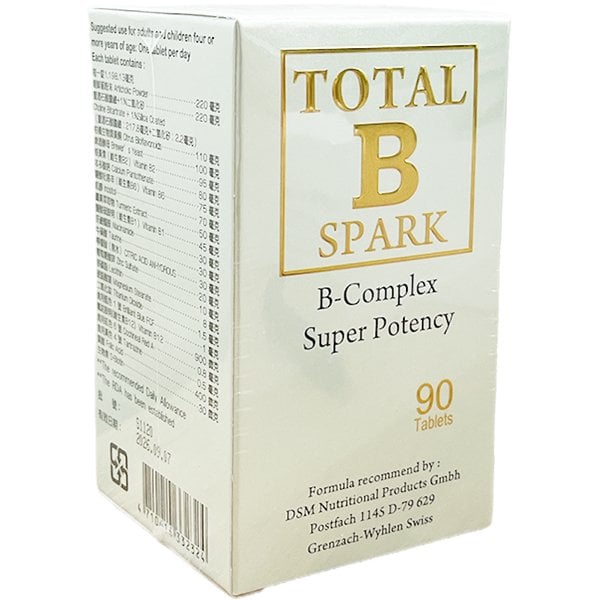 【4+1優惠】斯巴克B群錠 90粒/罐 高劑量B12、高單位B群（Total B SPARK）