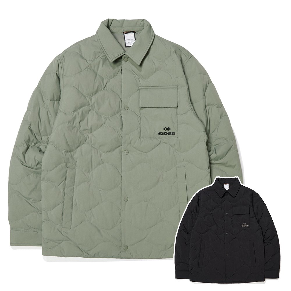 法國【EiDER】男輕量鵝絨襯衫式外套 / 23EDMW23571-[卡其綠、黑]