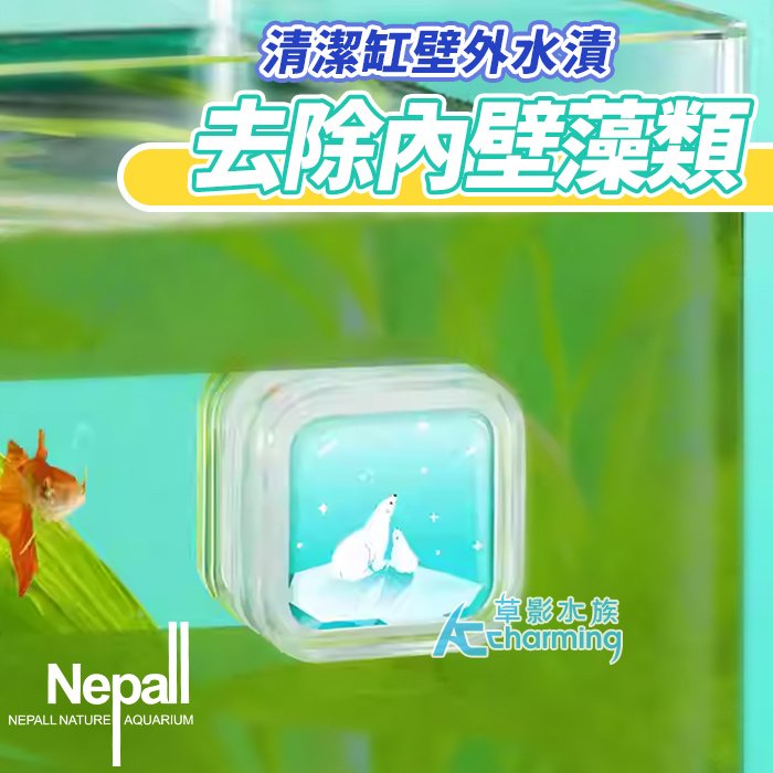 【AC草影】Nepall 諾貝爾 酷寒磁鐵刷（冰山）【一個】ECS012868 魚缸清潔用品 清玻璃 磁鐵刷