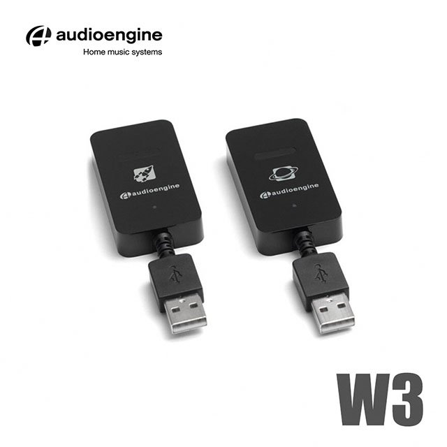 Howhear代理【Audioengine W3 2.4G無線音源發射接收器(重低音喇叭無線升級套組)】美國品牌/3.5mm立體聲/USB連接/2.4GHz傳輸