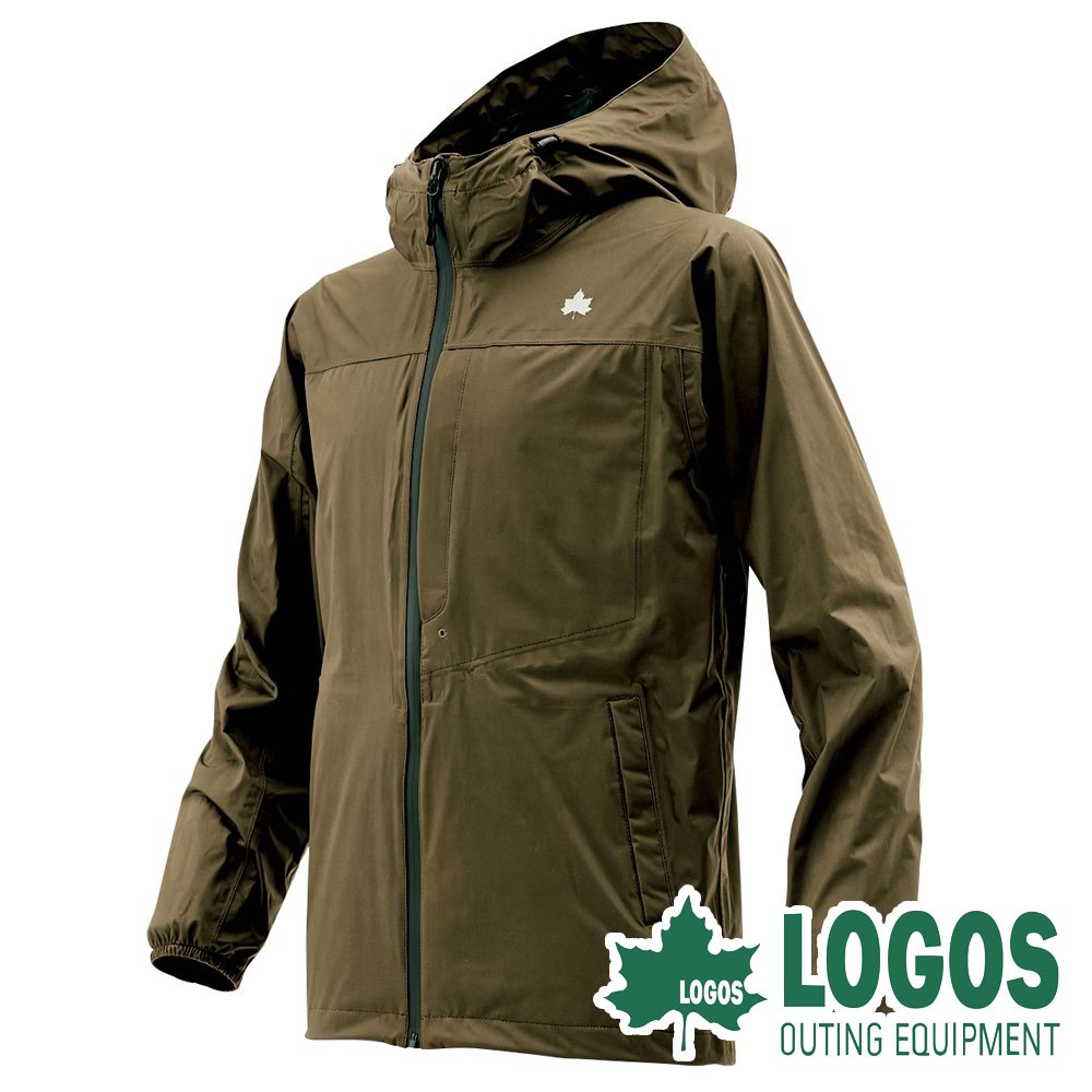 【日本LOGOS】LOGOS四向彈性風雨衣『褐綠』LG282555 戶外 露營 登山 健行 休閒 彈性 雨衣