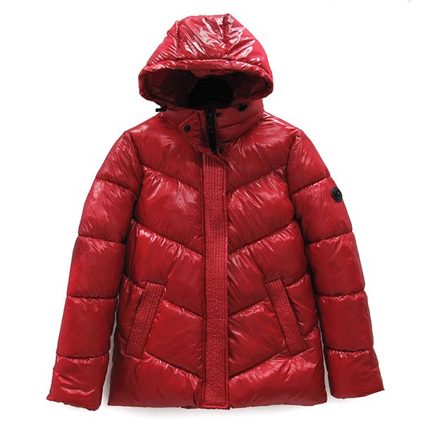 MICHAEL KORS金字圓標LOGO可拆卸帽保暖外套(紅色)77Q5920M42