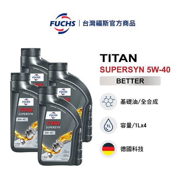 TITAN SUPERSYN 5W-40(四入組)