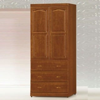 【RB758-7】紐松樟木色3×7尺衣櫃