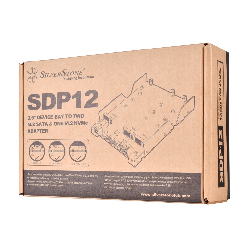 銀欣 (SDP12) 3.5轉(2組SATA M.2+1組PCIe NVMe M.2)*SSD