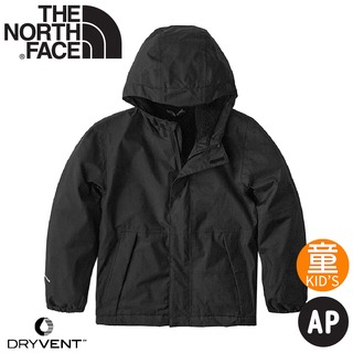 【The North Face 童 DV防水保暖外套《黑》】873S/防水透氣連帽外套/衝鋒衣