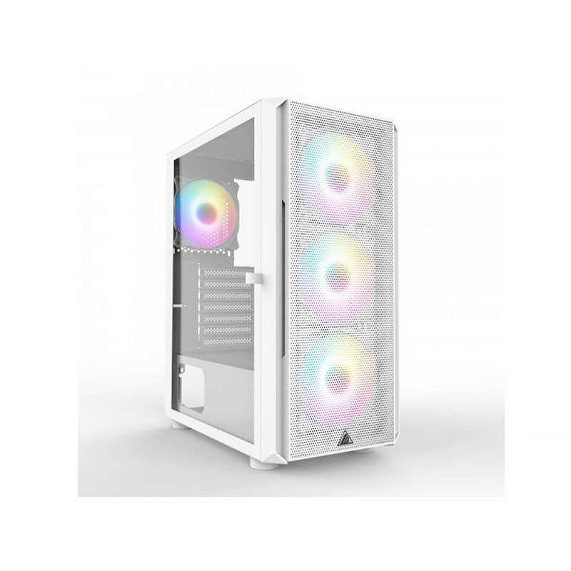 米特3C數位–TrendSonic 翰欣 R21 白色 電源下置 掀闔式玻璃電腦機殼