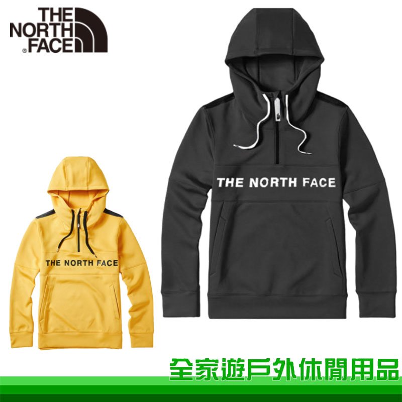 【全家遊戶外】The North Face 美國 男 大LOGO連帽上衣 黃 黑 S~3XL 北臉連帽長袖 北臉帽T 大學T 46HCHP1 46HCK02