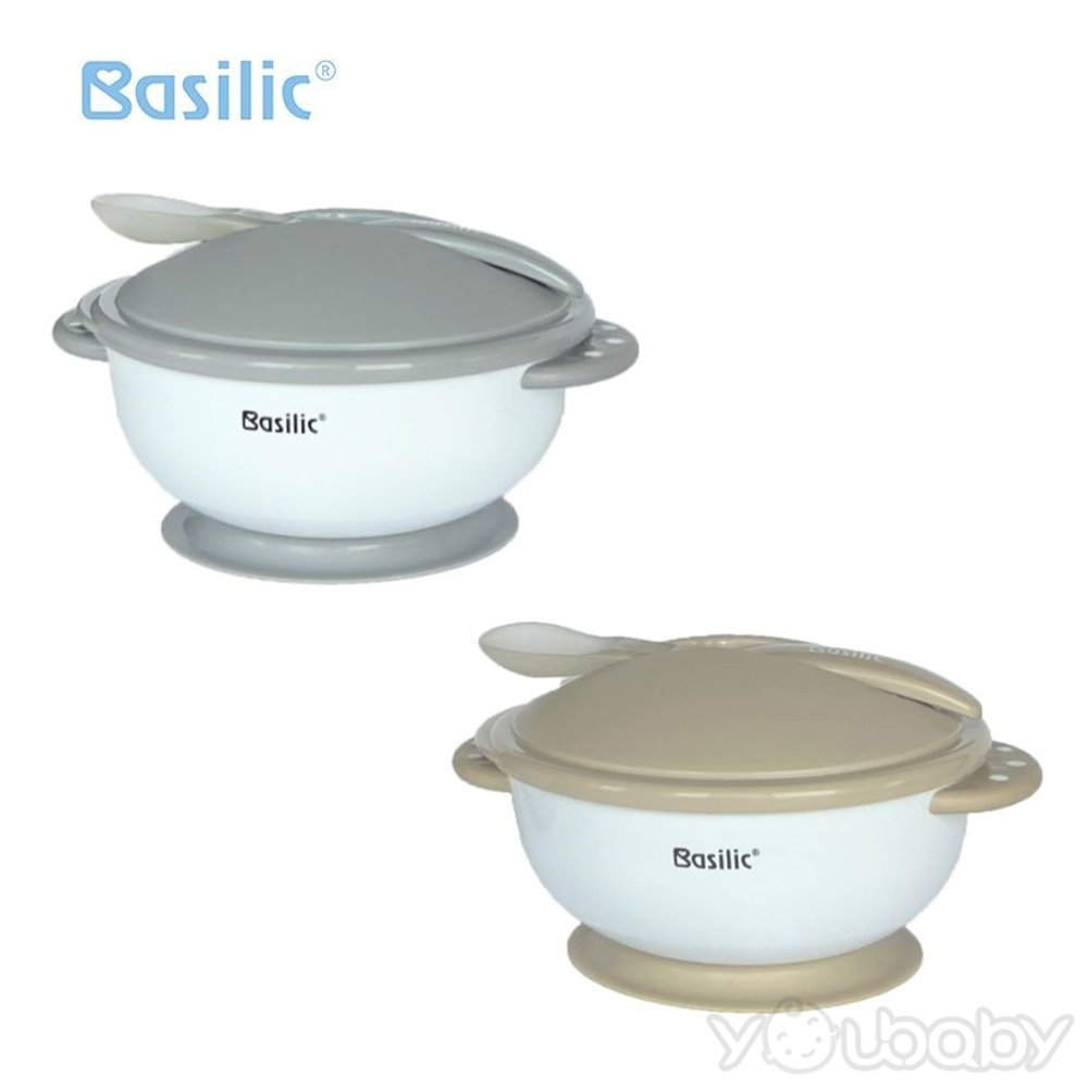 貝喜力克 Basilic 吸盤碗組（430ml） 附湯匙 / 兒童餐具 吸盤碗 學習餐具 吸盤 碗 餐具組