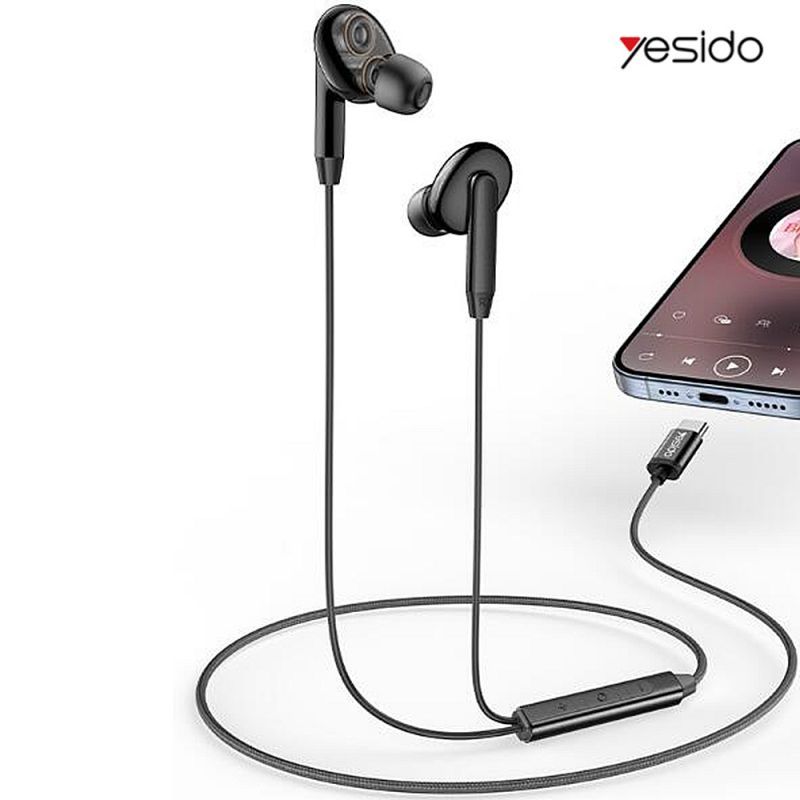 yesido YH44 USB Type-C 耳塞式雙動圈線控耳機 有線耳機【愛瘋潮】