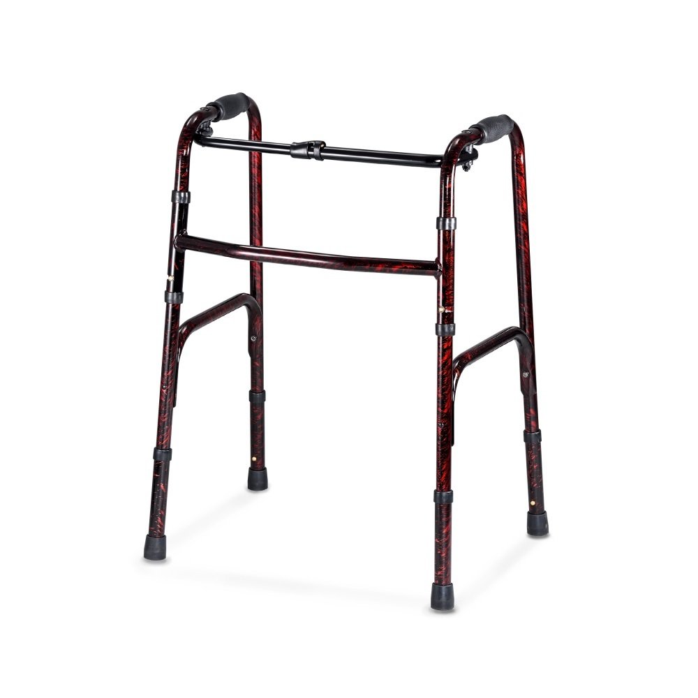 【助行器】煙火紅標準型 #155 ~ 175cm#老年人四腳折疊#拐杖凳殘障人士#座椅扶手推學#步車助行器