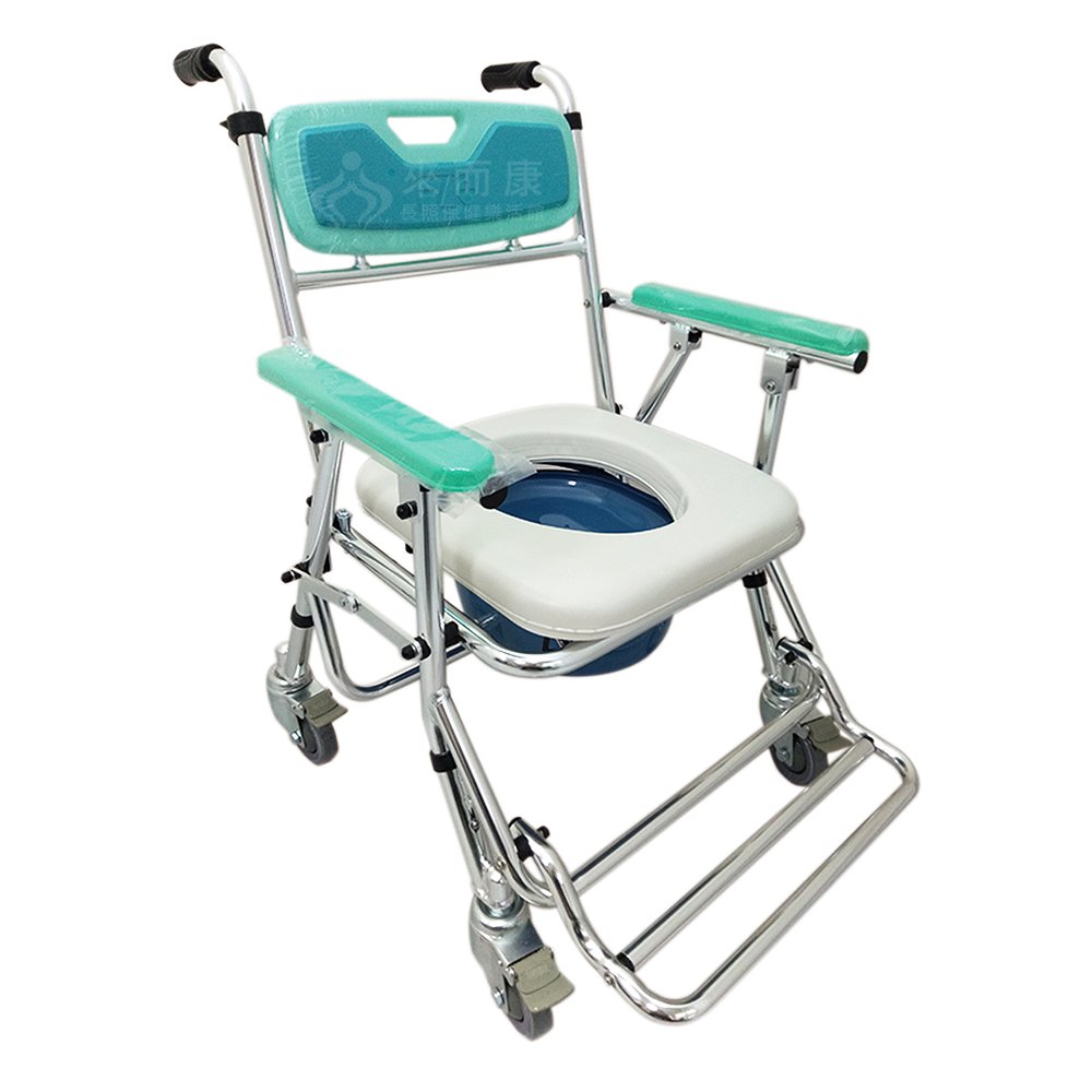 來而康 富士康 FZK4542 附輪收合 中空坐墊 鋁合金有輪收合式便椅 可收合 便椅 洗澡椅