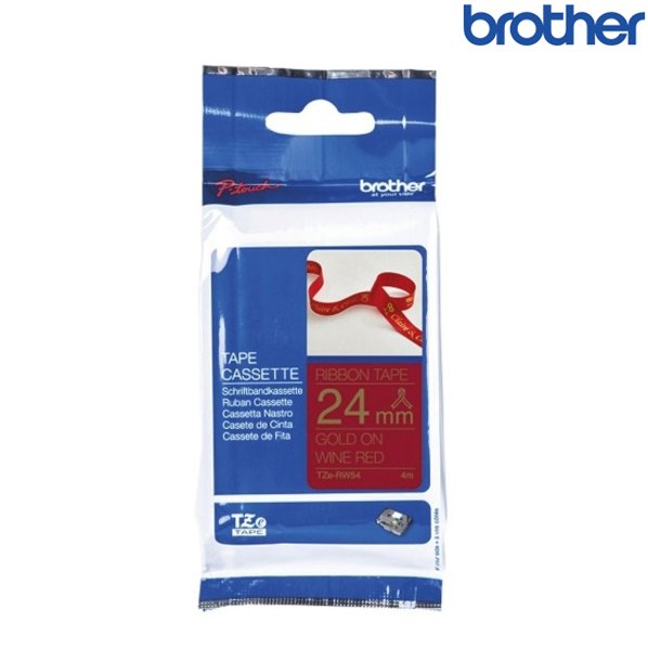 【民權橋電子】Brother兄弟 TZe-RW54 酒紅底金字 標籤帶 絲質緞帶系列 (寬度24mm) 標籤緞帶 色帶