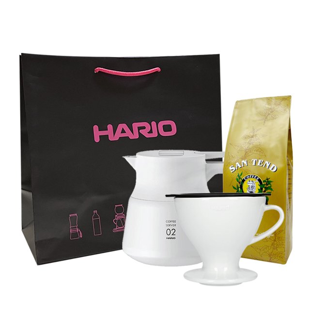 保溫壺手沖咖啡組-HARIO V60不鏽鋼保溫咖啡壺600ml&amp;W60濾杯 附提袋 贈上田 曼巴咖啡粉半磅