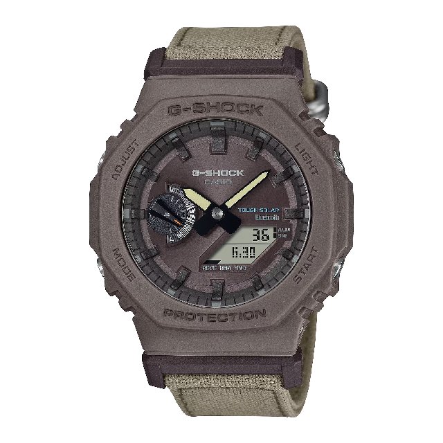 CASIO卡西歐 2100 系列 GA-B2100CT-5A 藍芽多功能環保時尚潮流腕錶 卡其灰 45.4mm