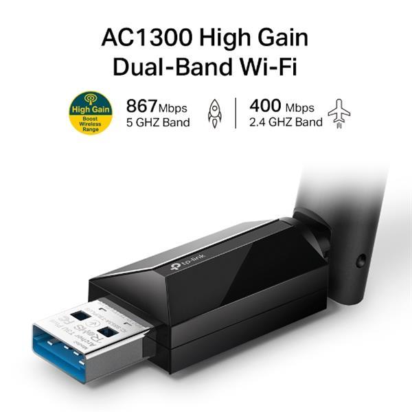 (聊聊享優惠) TP-LINK Archer T3U PLUS (US) AC1300 高增益無線雙頻 USB 網卡(台灣本島免運費)