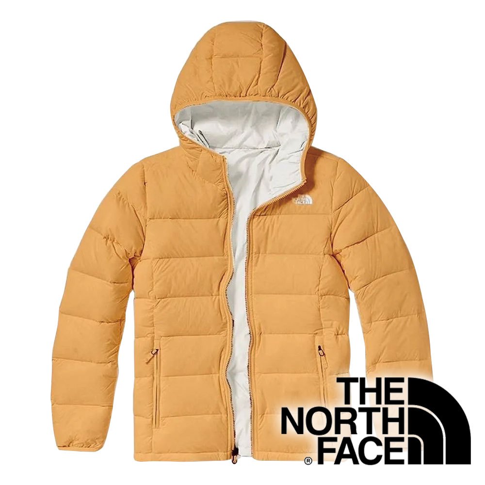 【THE NORTH FACE 美國】女雙面羽絨保暖連帽外套(FP700)『卡其/白』NF0A83OK 戶外 露營 登山 健行 休閒 時尚 保暖 連帽外套
