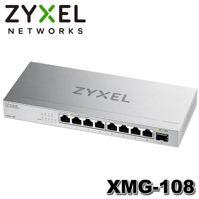【MR3C】含稅 ZYXEL XMG-108 9埠 Multi-Gig 無網管交換器 (1埠10G SFP)