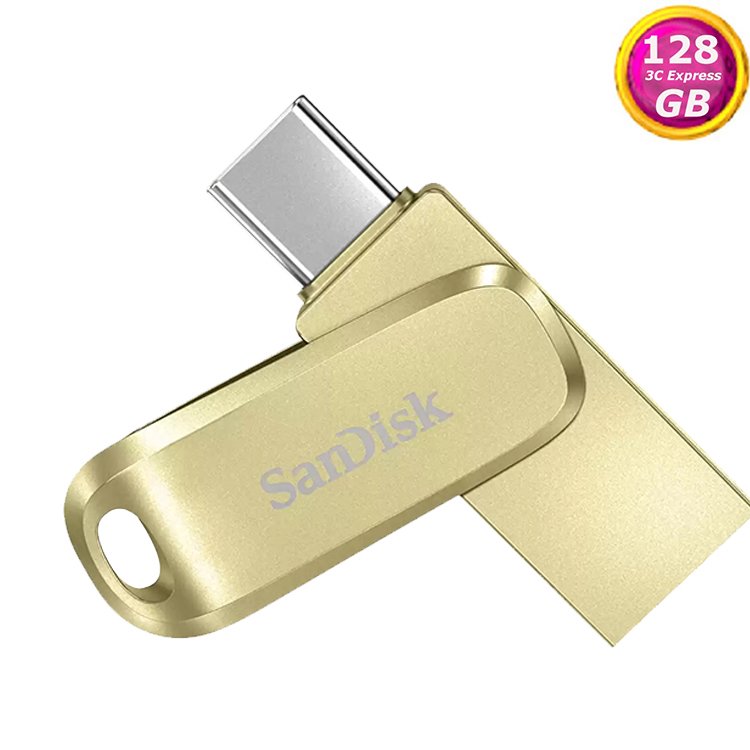 SanDisk 128GB 128G 金 Ultra luxe TYPE-C【SDDDC4-128G】OTG 400MB/s USB 3.2 雙用隨身碟