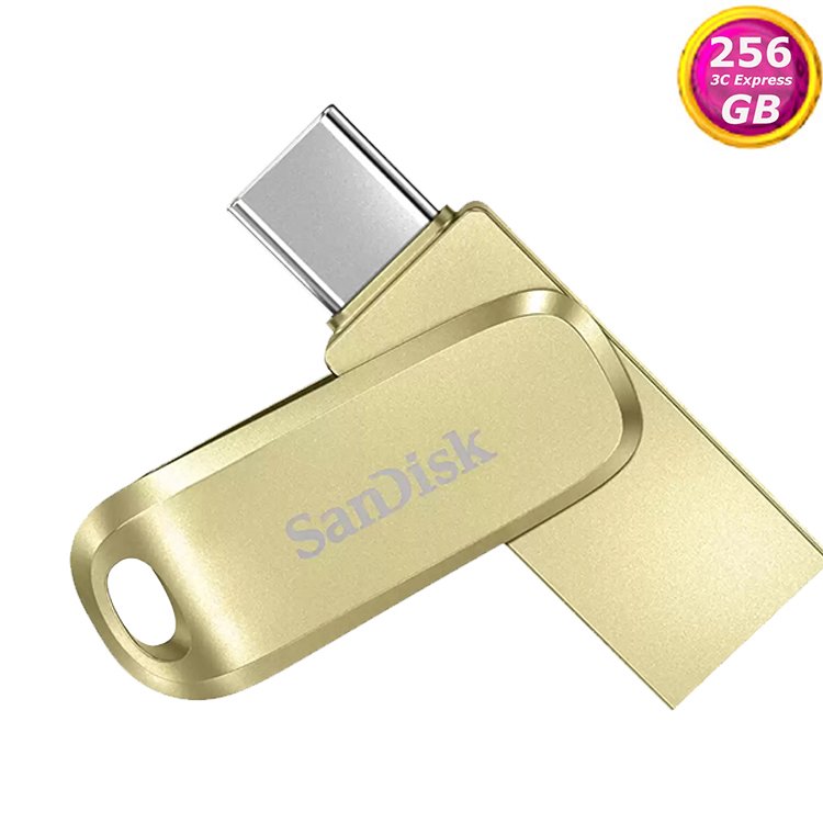 SanDisk 256GB 256G 金 Ultra luxe TYPE-C【SDDDC4-256G】OTG 400MB/s USB 3.2 雙用隨身碟