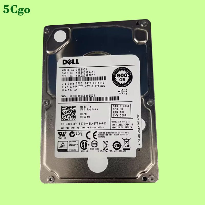 5Cgo【代購七天交貨】Dell/戴爾 AL13SEB900 0RC34W 900G 10K 2.5吋 SAS伺服器存儲