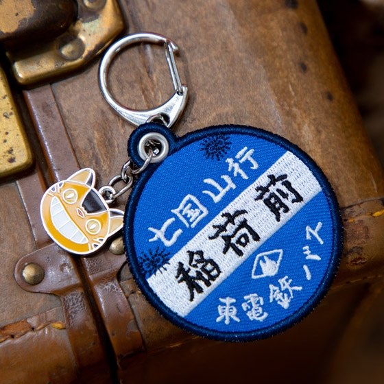 JPGO 宮崎駿 吉卜力 龍貓 東電鐵站牌 貓公車 造型鑰匙圈 刺繡鐵片 鑰匙圈 掛飾 吊飾 擺飾