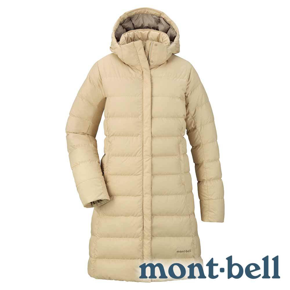 【mont-bell】TRAVEL DOWN 女800FP 連帽羽絨長大衣『淺卡其』1101550 戶外 露營 登山 健行 休閒 禦寒 保暖 羽絨 長版 外套
