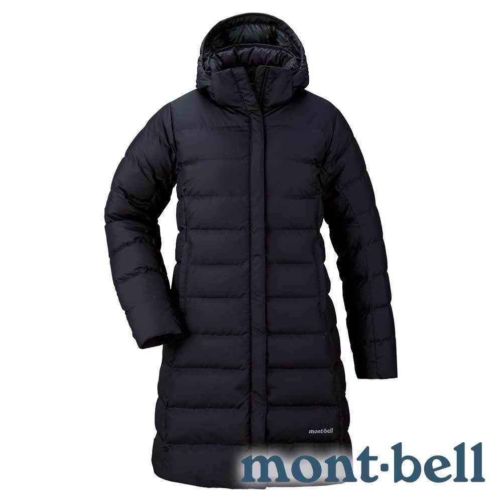 【mont-bell】TRAVEL DOWN 女800FP 連帽羽絨長大衣『純黑』1101550 戶外 露營 登山 健行 休閒 禦寒 保暖 羽絨 長版 外套