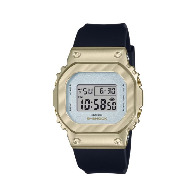 【CASIO G-SHOCK】光影波紋復古金屬感方形時尚腕錶-柔雅金/GM-S5600BC-1/台灣總代理公司貨享一年保固