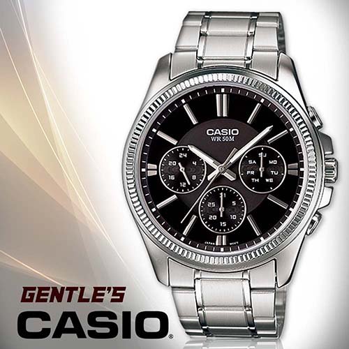 CASIO 卡西歐 手錶專賣店 MTP-1375D-1A 男錶 不鏽鋼錶帶 三眼 防水 全新品