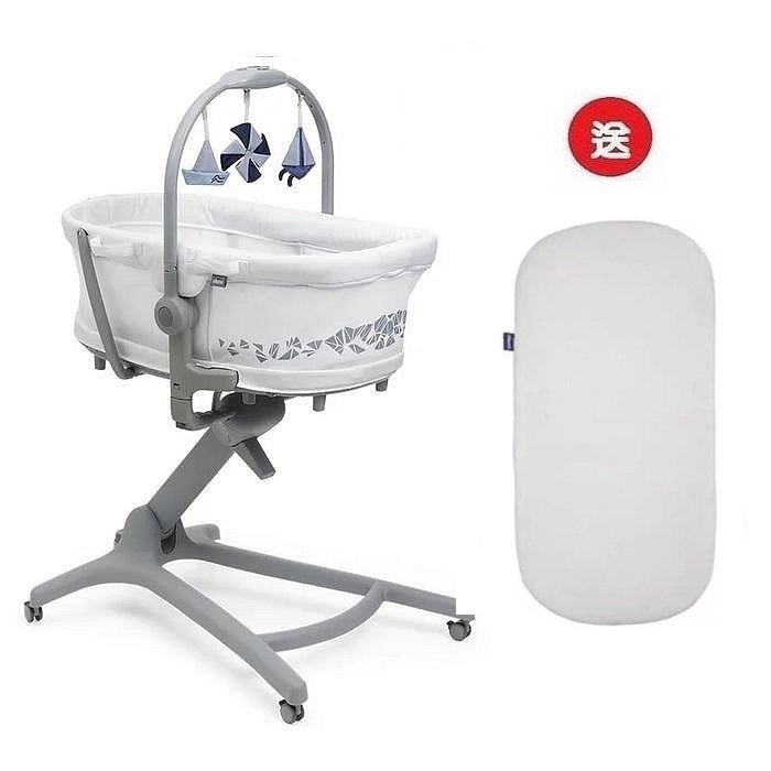 Chicco Baby Hug Pro餐椅嬰兒安撫床(CBB87076.14奶霜白)+贈蚊帳和床墊8980元務必聊聊優惠