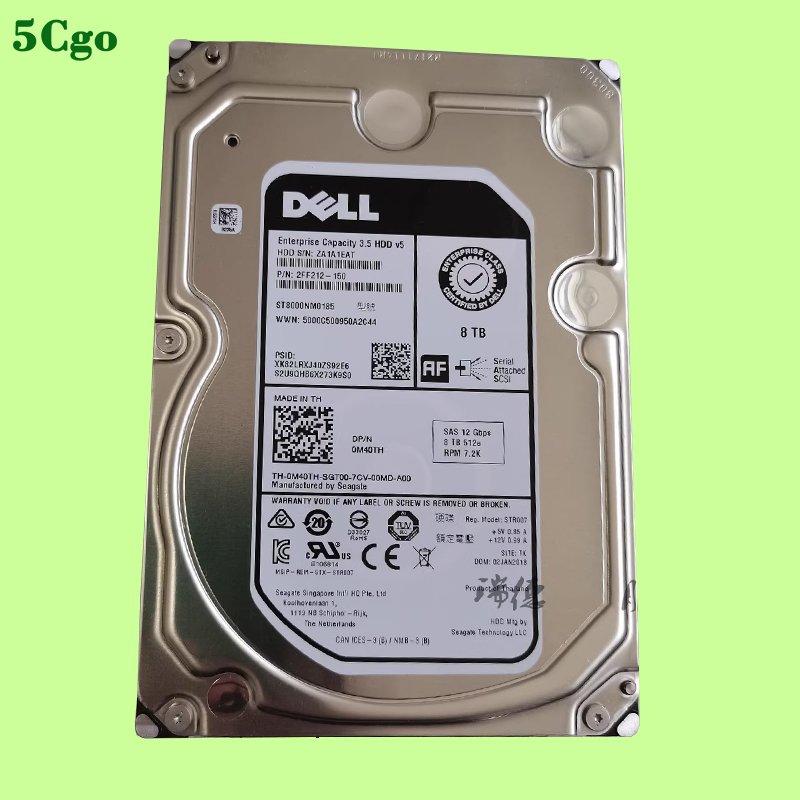 5Cgo【代購七天交貨】Dell/戴爾 ST8000NM0185 0M40TH 8TB SAS 7.2K 12G 3.5吋伺服器存儲