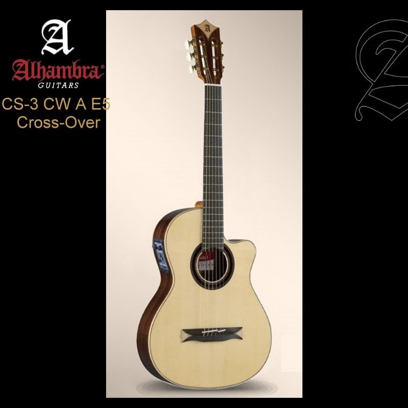 亞洲樂器 跨界吉他 Cross-Over Alhambra CS-3 CW A E5 、電古典吉他、 全單板 德國雲杉面板 印度玫瑰木側背板 EQ