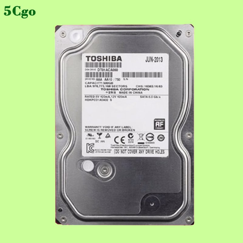 5Cgo【代購七天交貨】Toshiba/東芝 DT01ACA050 500GB SATA3單碟 7.2K 500G桌上型機械電腦監控