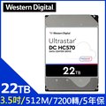 WD【Ultrastar DC HC580】企業級 22TB/7200轉/512MB/3.5吋/5Y(WUH722422ALE6L4/0F62785)