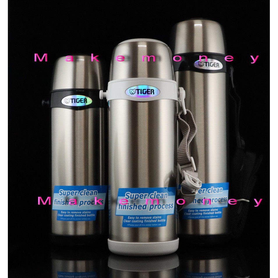 TIGER虎牌 MBI-A080 MBI-A100 不鏽鋼保溫 保冷瓶 800ML/1000ml 背帶式水壺 黑色/米白($990)