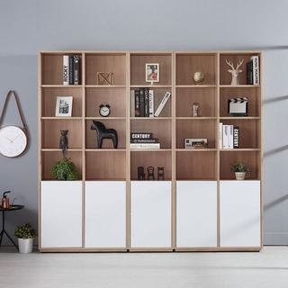 【FB320-3】布拉格2.7尺橡木紋白色二門書櫃