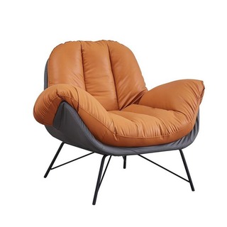 【FB177-1】巴黎時尚橘色硅膠皮休閒椅