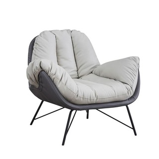 【FB177-2】巴黎時尚灰色硅膠皮休閒椅