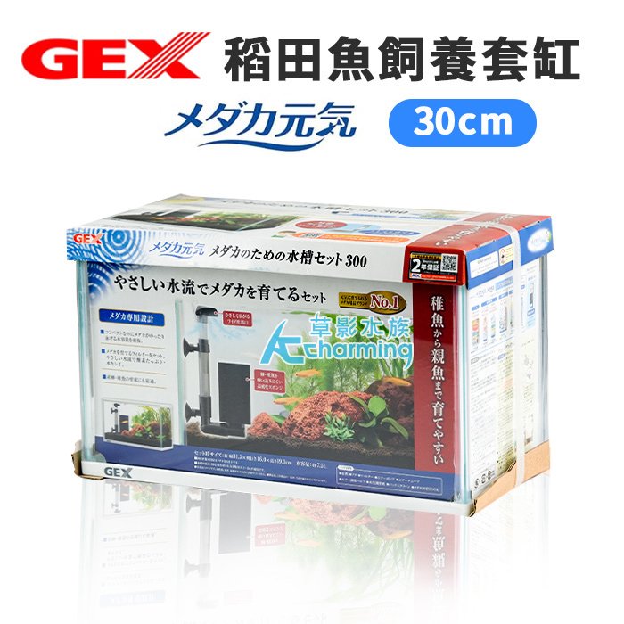 【AC草影】GEX 五味 稻田魚飼育套缸 含蓋（30CM）【一個】魚缸 套缸