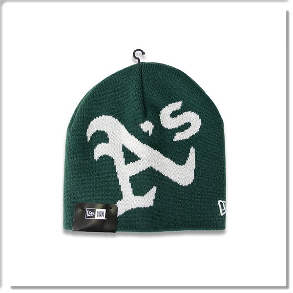 【ANGEL NEW ERA】NEW ERA MLB 奧克蘭 運動家 LOGO 深綠色 毛帽 春夏限量 穿搭 潮流