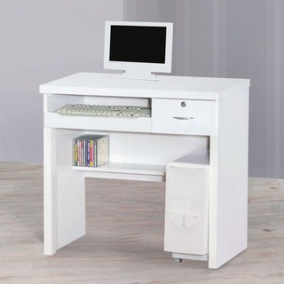 【DB294-7】白色2.7尺電腦桌(含主機架)