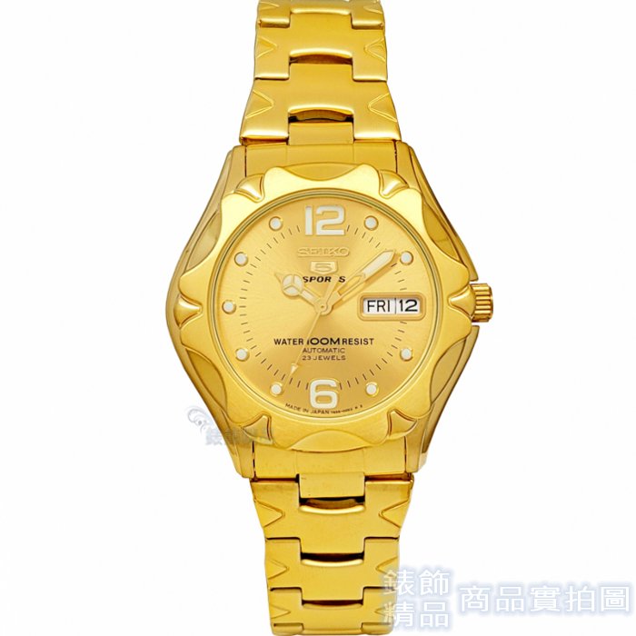 SEIKO 精工 SNZ460J1手錶 日本製 盾牌5號 自動上鍊 機械錶 夜光 鍍金 鋼帶 男錶【錶飾精品】