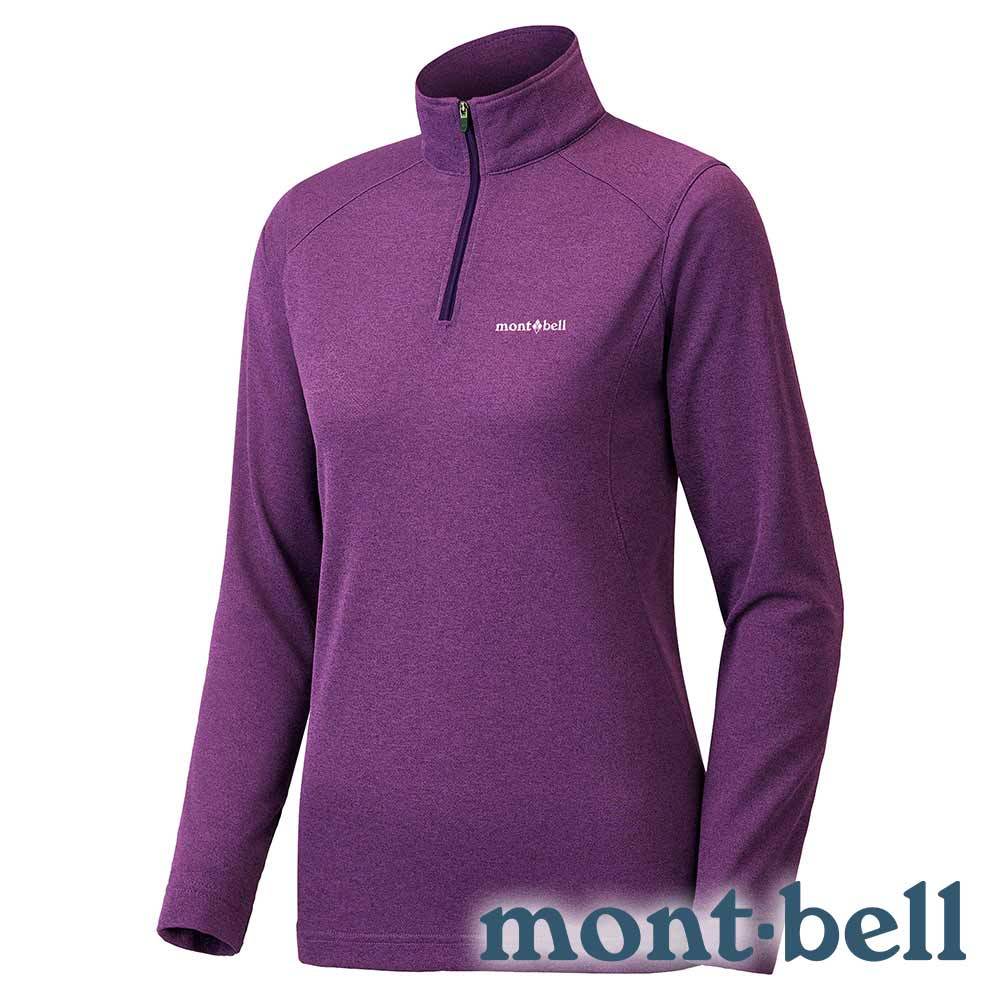 【mont-bell】Wickron ZEO 女抗菌排汗半門襟長袖上衣『紫』1104941 戶外 露營 登山 健行 休閒 排汗 長袖 上衣