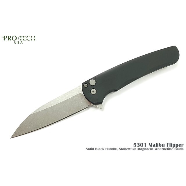 PROTECH 5301 黑鋁柄羊蹄刃 Flipper折刀 -(MagnaCut鋼 石洗處理)-PROTECH 5301