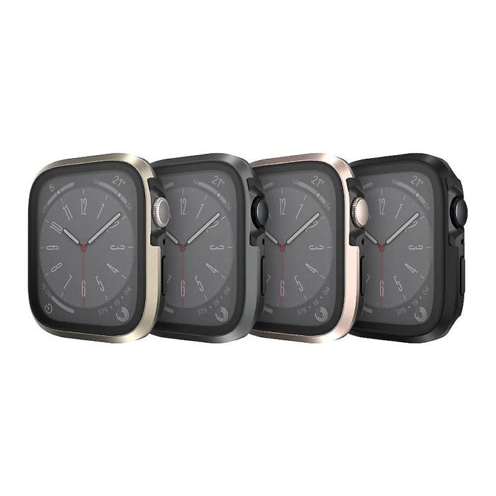 魚骨牌 SwitchEasy Apple 蘋果 Watch S7/S8/S9 (45mm) Modern Hybrid 9H 鋼化玻璃鋁合金保護殼 手錶殼 保護