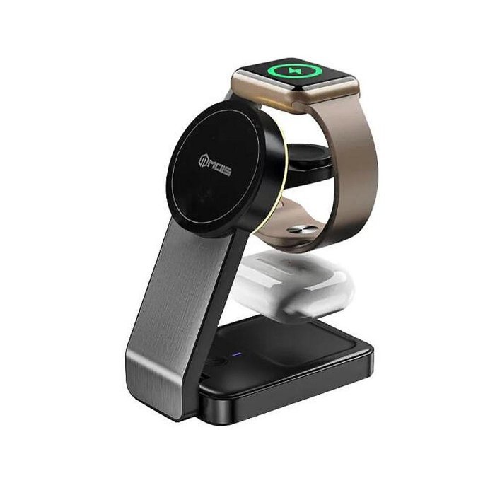 MOIS 摩世 三合一磁吸無線充電座 iPhone MagSafe AirPods Pro Apple Watch 手錶充電座 磁吸充電 多合一充電座