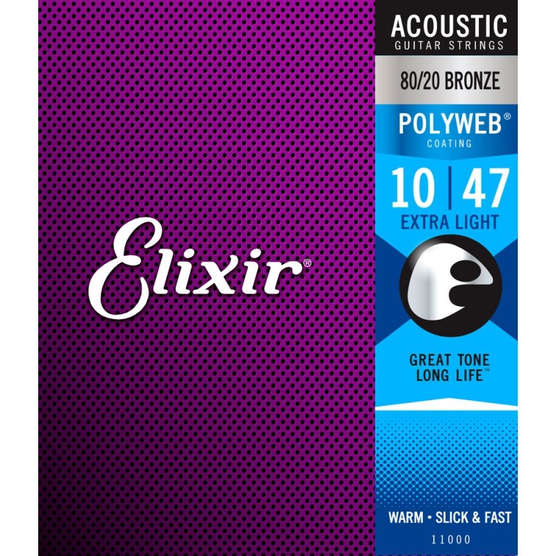 【非凡樂器】Elixir 【木】10-47 厚膜POLYWEB黃銅民謠木吉他弦