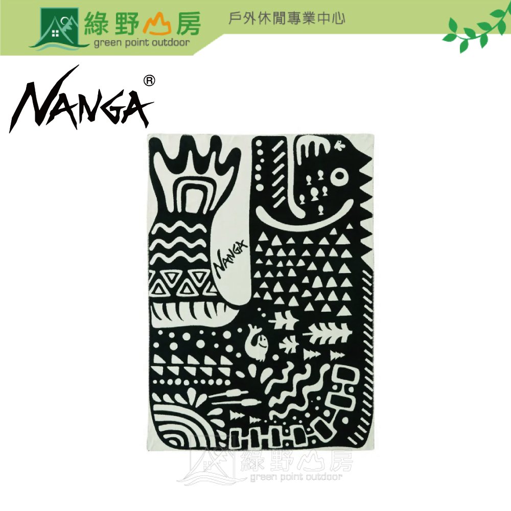 《綠野山房》NANGA 日本製 Ancient Fish Cotton Blanket 蓋毯 魚紋圖騰 30079