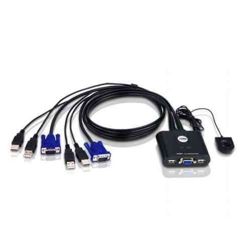 (聊聊享優惠) ATEN CS22U 2埠帶線式USB KVM多電腦切換器 (台灣本島免運費)